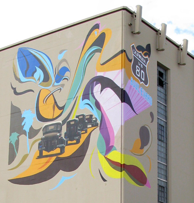 Close view of the BEKIN mural